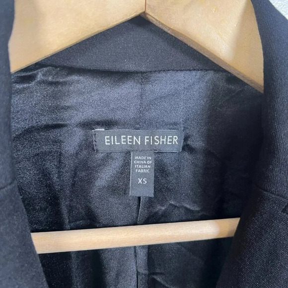 Eileen Fisher Ponte Knit Blazer Jacket Size XS Black Career Work Office Business - Picture 3 of 11